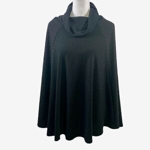 Maeve Anthropologie Black Swiss Dot Poncho Size XXS